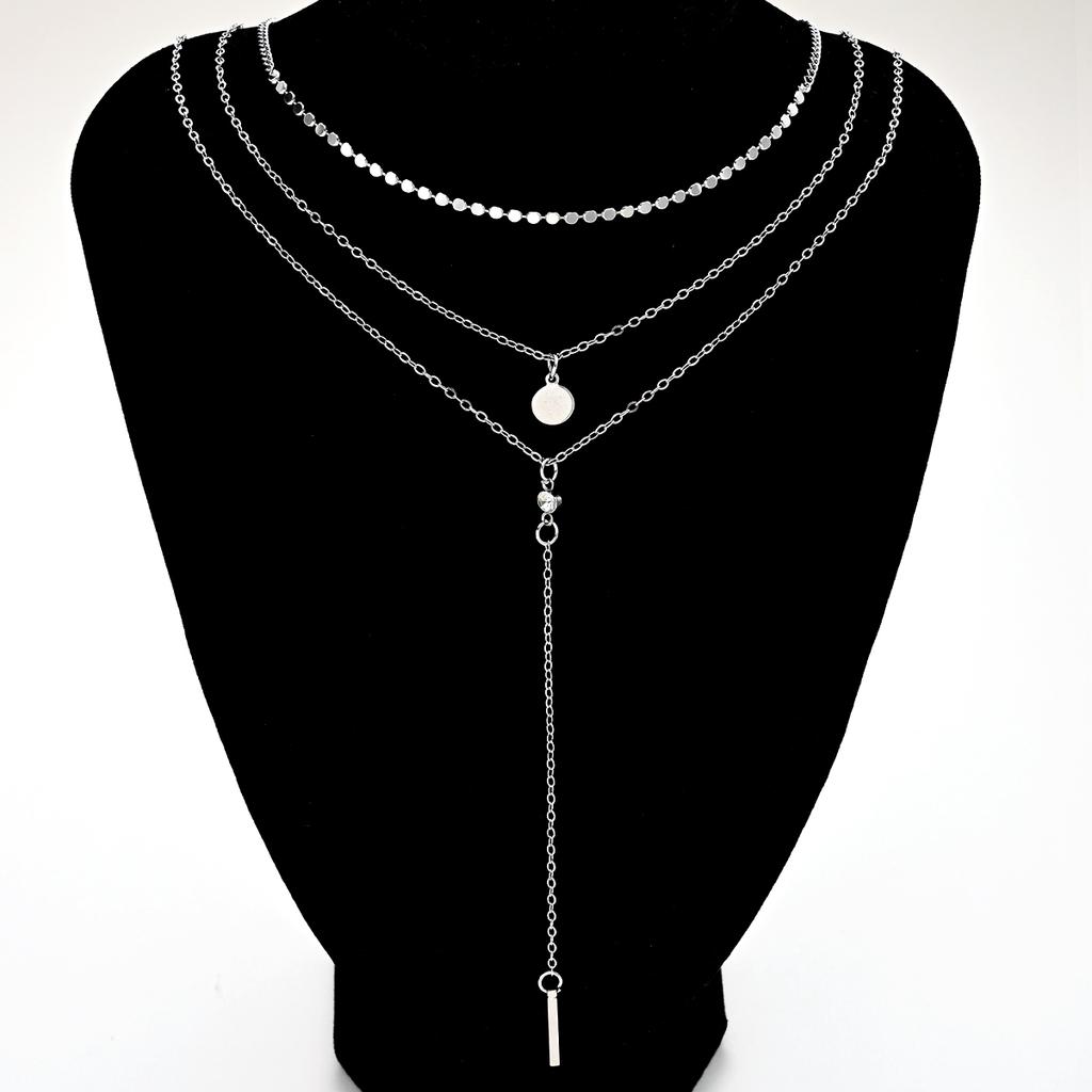 3er Set Runde Disco Münzkette Halsketten für Damen Einfache Zirkonia Mehrschichtige Anhänger Halsketten Set Trendiger Party Schmuck Geschenk 2026