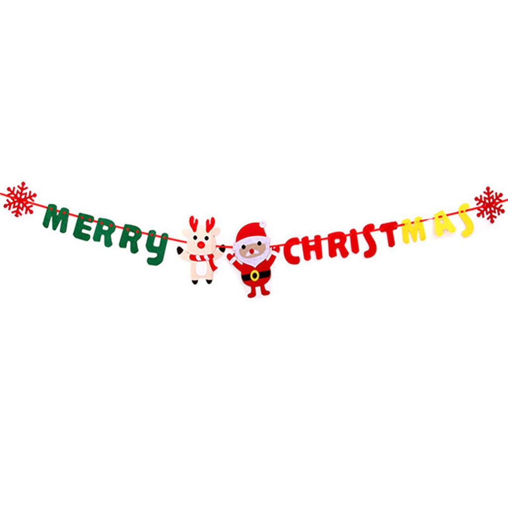 Festive Christmas Hanging Garlands Festival Santa Letter Christmas Bunting Decors for Yuletide Decorating Needs