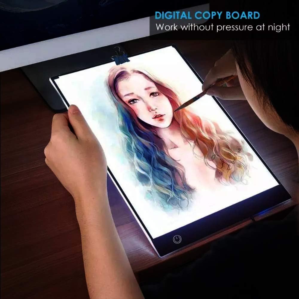 Light Box Drawing A4 LED Light Pad,Ultra-Thin Adjustable Brightness Light Box,Rechargeable Light Up Tracing Pad,Light Pad for Diamond Painting