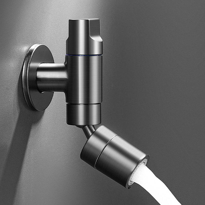 In-Wall Single Cold Water Faucet G12 Stainless Steel Bathroom Cleaning Room Basin Faucet Two Water Outlet Modes