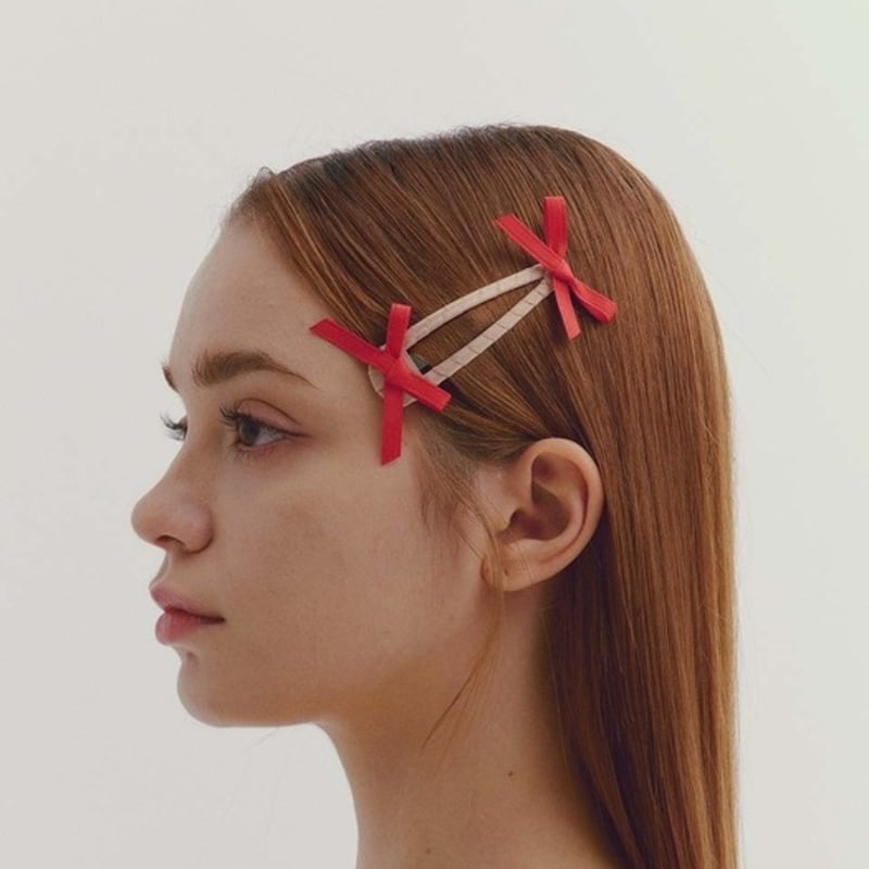 

hish petit ribbon clip - beige beige