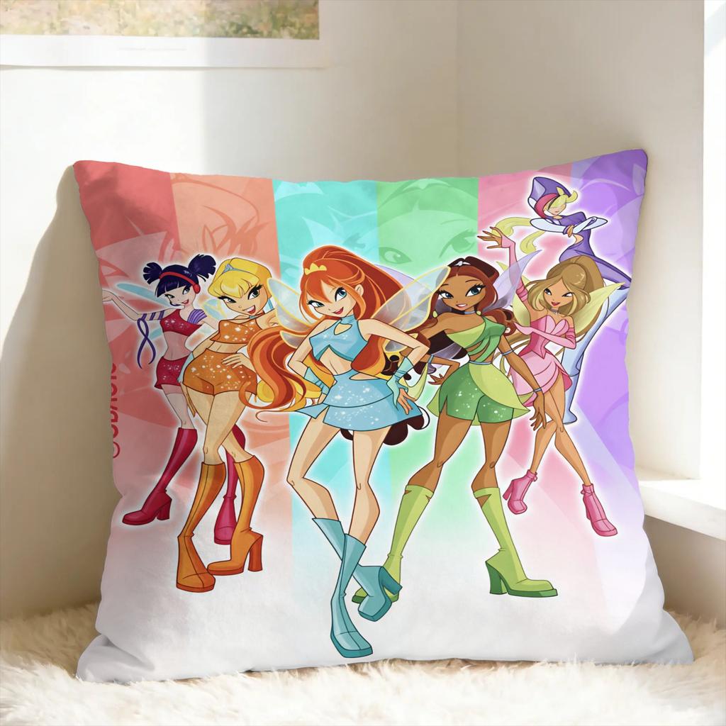Cartoons W-winXs Clubs Pillow Case Square Pillow Cover Funny Pillowcases For Wedding Party Home Decor