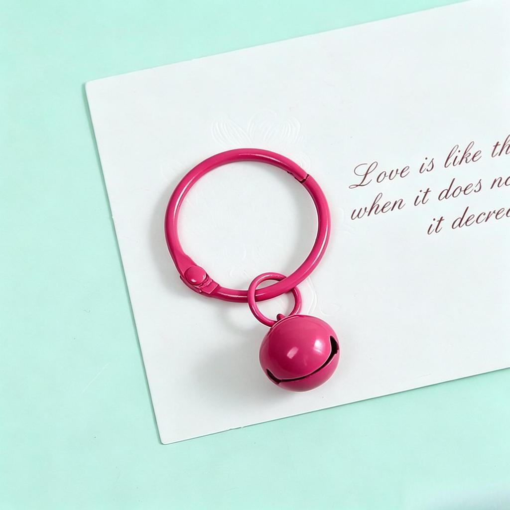 Colorful 14mm Alloy Card Ring Bell Keychain Pendant for DIY Accessories
