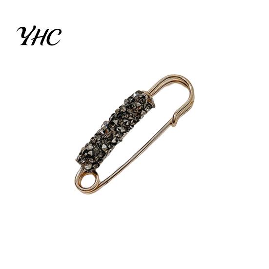 Shawl Clip Fashion Faux Crystal Waist Buckle Fixed Strap Charm Lady Brooch Pin Safety Sweater Cardigan Jewelry Accessory Jean Button