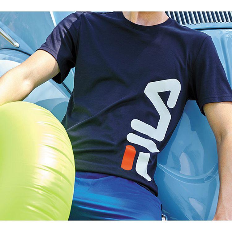 Fila Knit Round Neck Casual Sport Short Sleeve T-Shirt Men Tops Legend-Blue F11M028163FNV