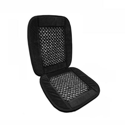 90*43CM Luxury Black Wooden Beaded Plush Velvet Seat Cover Premium Quality Ultra Comfort Massage Cool Car Seat Cushion