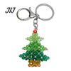Decorative Handbag Charms Handmade Christmas Beaded Keychain, Xmas Tree Wreath Gift Box Bell Key Ring Santa Keyring, Backpack Hanging Decor for Party