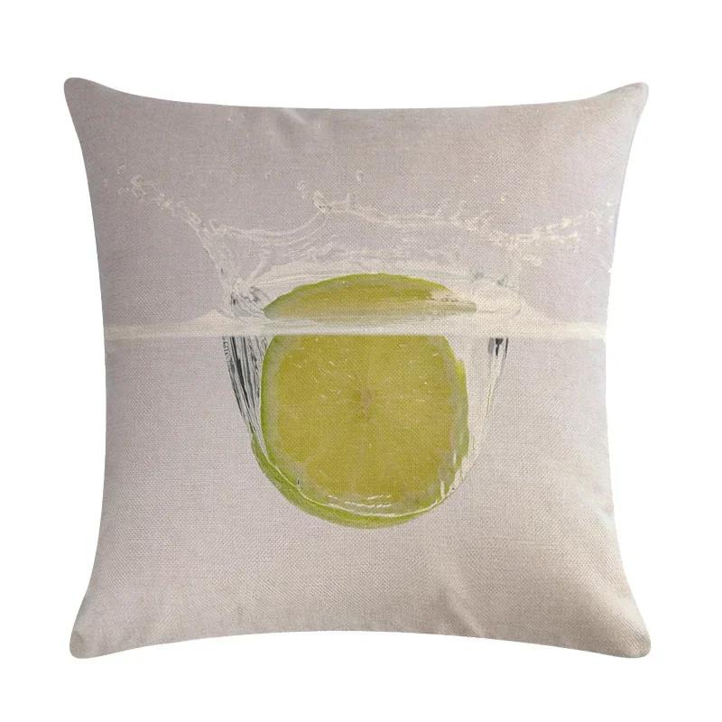 Pineapple Orange Fruit Plant Linen Pillowcase Car Seat Office Cushion Cover Living Room Sofa Decorative Pillowcase 45*45Cm