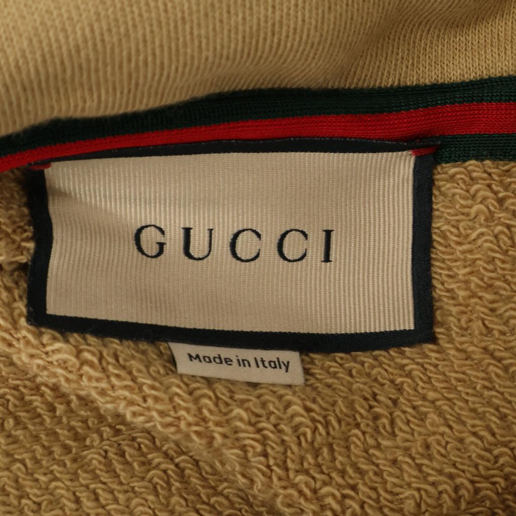 Gucci [Excellent Condition/Domestically Manufactured/24 Stainless Steel] 756649 GG Patch Pullover Hoodie Tops M beigeUsed