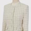 Win Luxury Tweed Collarless Jacket + Skirt Set
