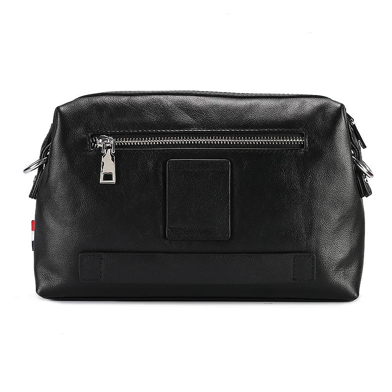 Leather Men's Bag Horizontal Small Crossbody Shoulder Bag, Top Layer Cowhide Trendy Business Casual Portable Shoulder Bag