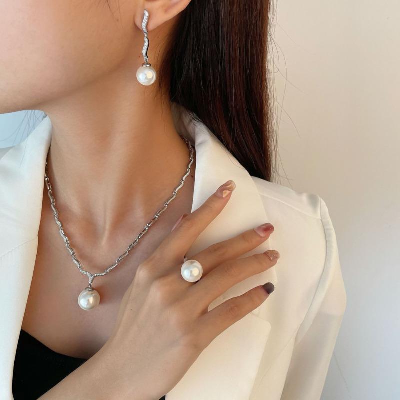 Gica Gema Pearl Necklaces With High Carbon Diamond 925 Sterling Silver 16mm Pendant Unique Design Romantic Fine Jewelry Wedding Party Gifts New Trend