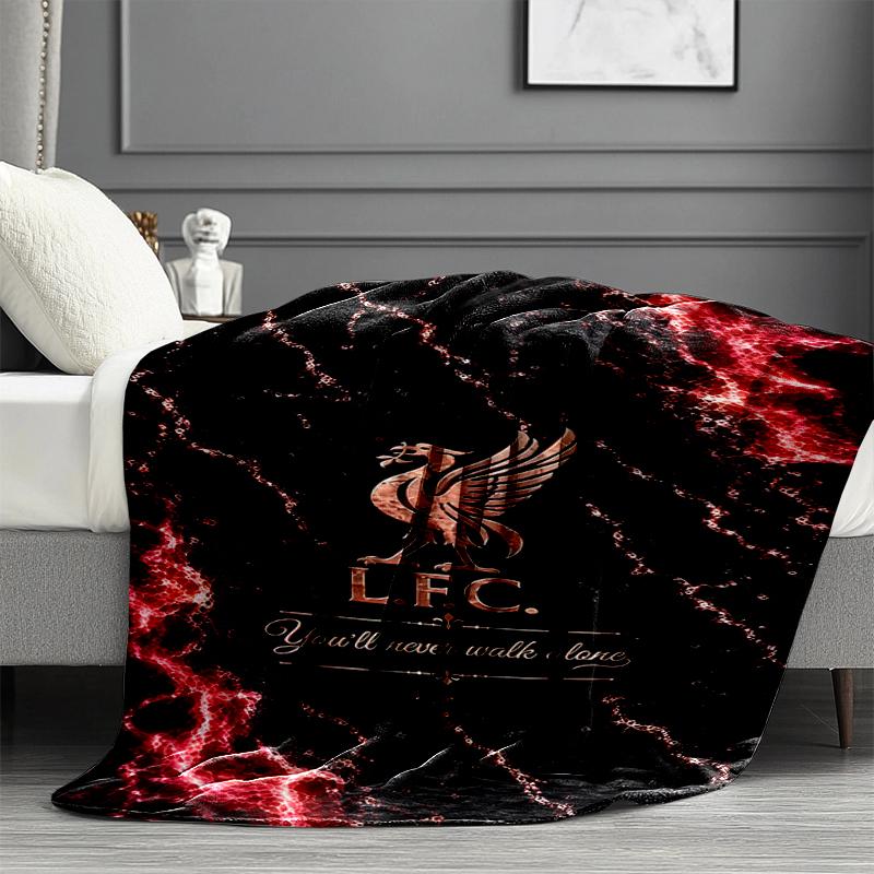 Liverpool F.C. Print Decke - Weich & Bequem, für Schlafzimmer, Reisen, Sofa, Heimdekoration - Geburtstags-Weihnachtsgeschenk für Freund
