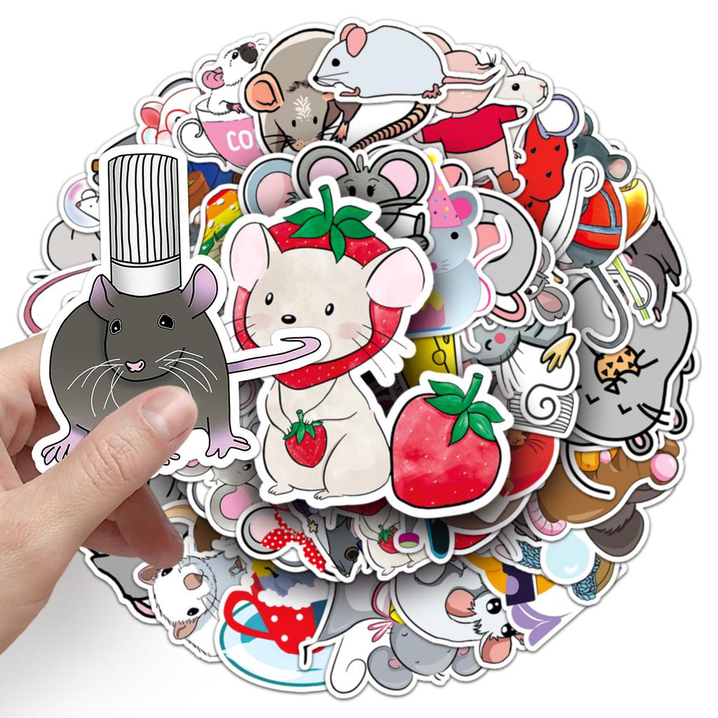 50 Mouse Personality Cartoon Animal Children's Gum Decorative Water Cup Suitcase Skateboard Graffiti Stickers
