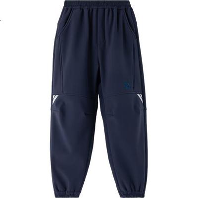 Senlintang [Super Soft Shell Pants] Double-Layer Fleece-Lined Windproof And Water-Resistant Children's Sports Pants, Hemo Eagle Back, 110cm