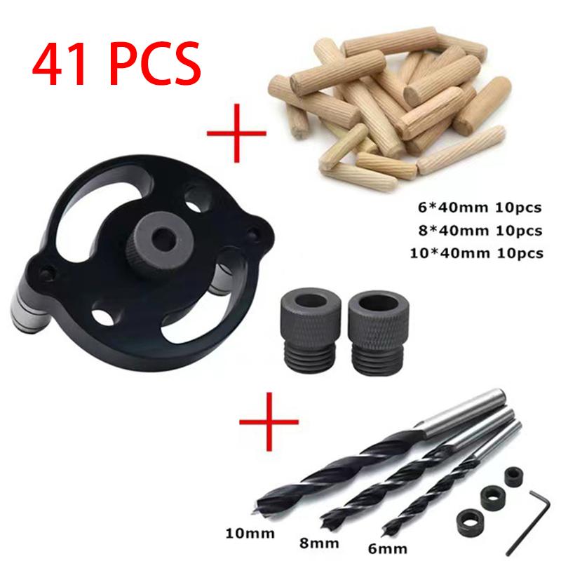 Self-Centering Dowel Jig, Vertical Drill Guide Locator, Woodworking Straight Hole Puncher for Wood Panel Dowel Joint Drilling