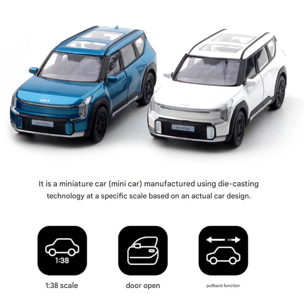 Welly 1:38 Kia EV9 Fullback, Blu/Bianco Diecast, MiniCar