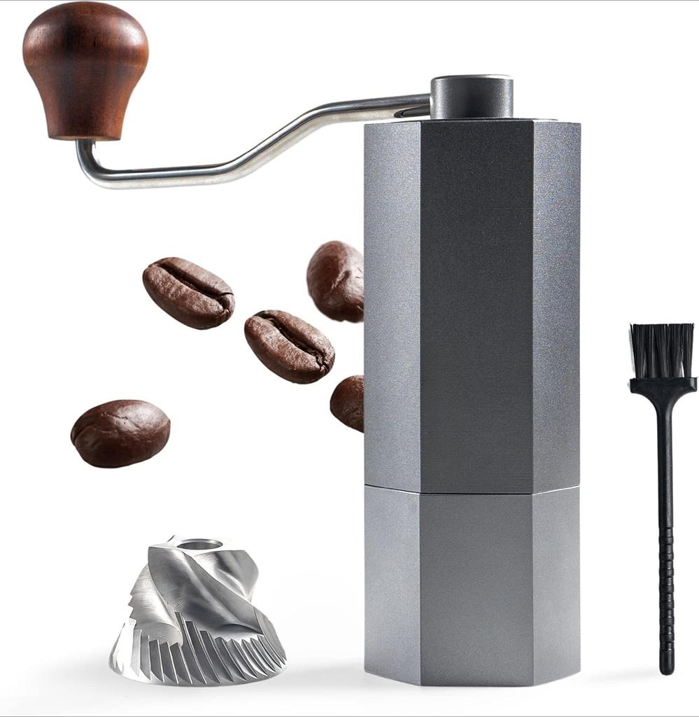 Portable Manual Coffee Hand Grinder For Espresso Stainless Steel Burr Grinder With Adjustable Coarseness Knob