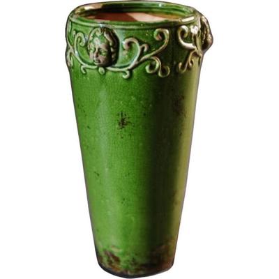 Rustic Green Ceramic Vase 18x35 Cm