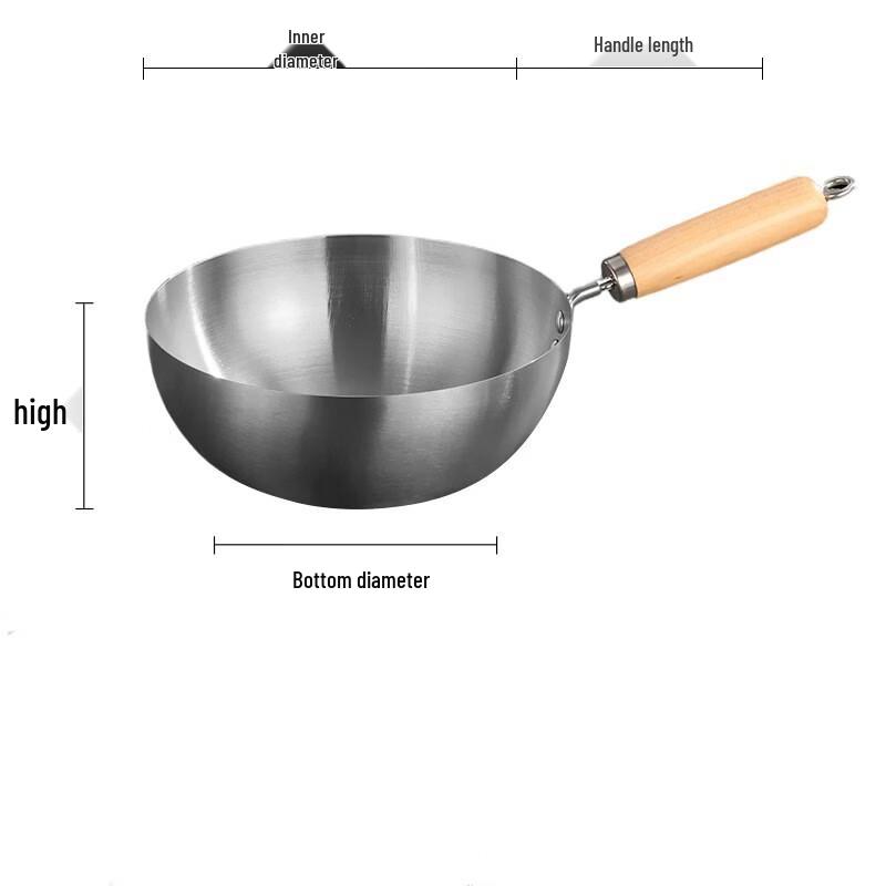 ZISIZ Wrought Iron Flat-Bottom Stir-Fry Pan