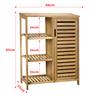 Bamboo Bathroom Cabinet With 3 Storage Shelves 87X66X33Cm