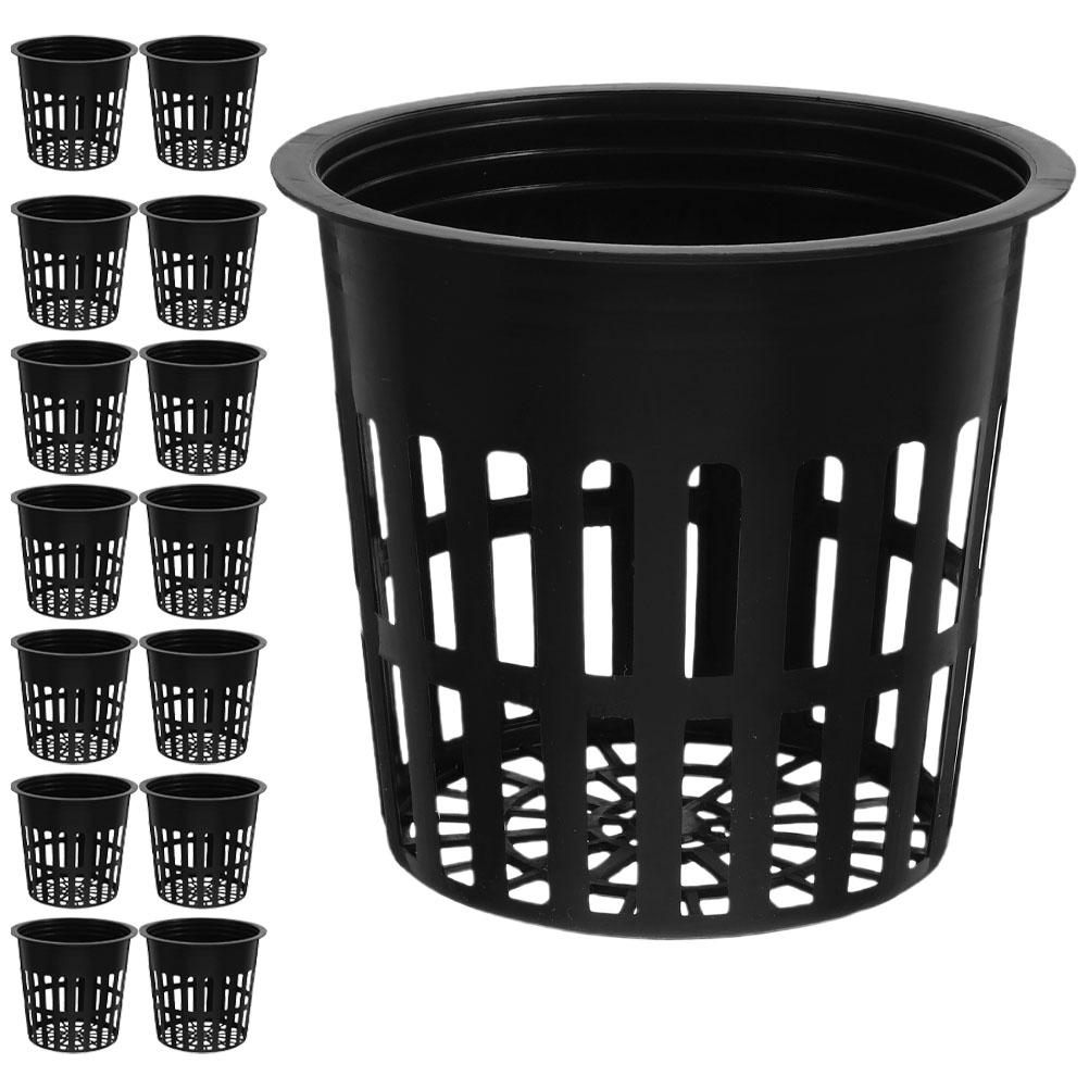 15pcs Hydroponic Net Pots 4 Inch Water Culture Growing Basket For Vegetables Herbs Plastic Mesh Plant Pots Hydroponics System