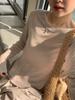 Plus Size Women's Casual Round Neck Slim Fit Long Sleeve Top - Solid Multi-Color for Spring/Summer