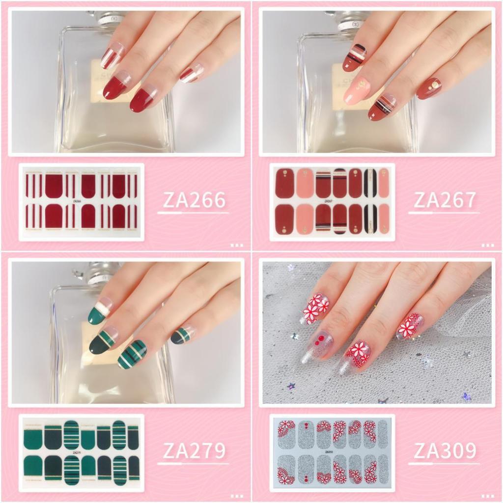 Leopard Print Small Fresh Waterproof Long-lasting 3D Nail Sticker Patch Removable Wear Nail Sticker Full Stick