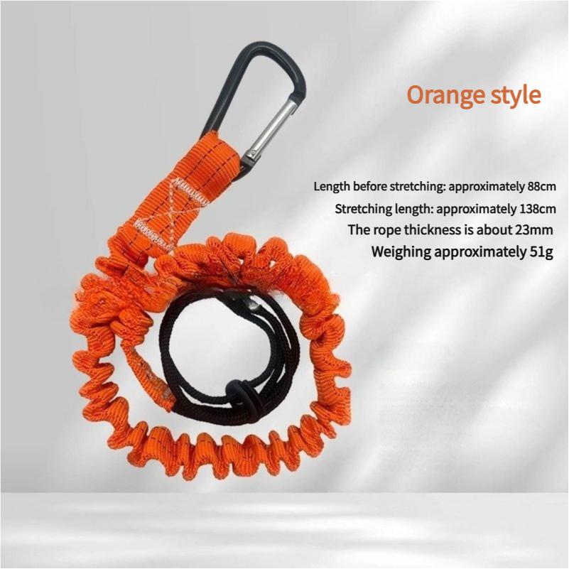 Safety Bungee Tether Tool Lanyard With Carabiner Hook Climbing Working Anti-Falling Safety Rope Aerial Work Climbing Accessories