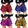 Stylish Check Print Skirt Button-Decorated Elegant Plaid Fashionable Soft And Breathable Commuter Style Polyester Material High Waist Pleated