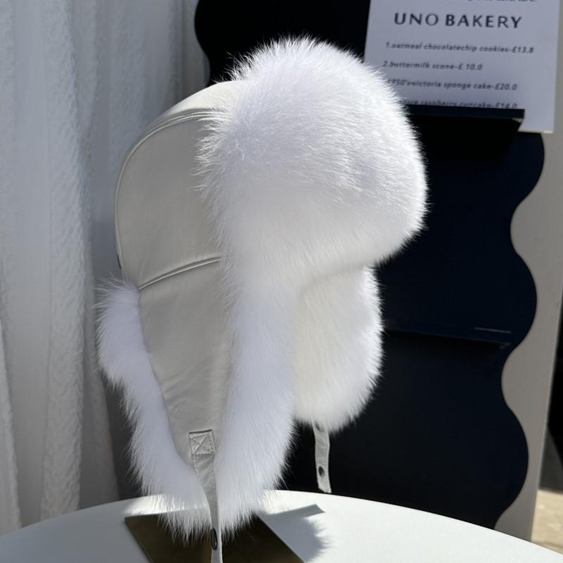 New genuine fox fur ear-protecting hat Men real raccoon fur bomber hat Women winter warm fur real sheep leather snow hat