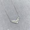 2023 New Hot Brand Woman Necklace Anniversary Gift Jewelry Fashion Luxury Design Heart V-shaped Pearl Necklaces For Women