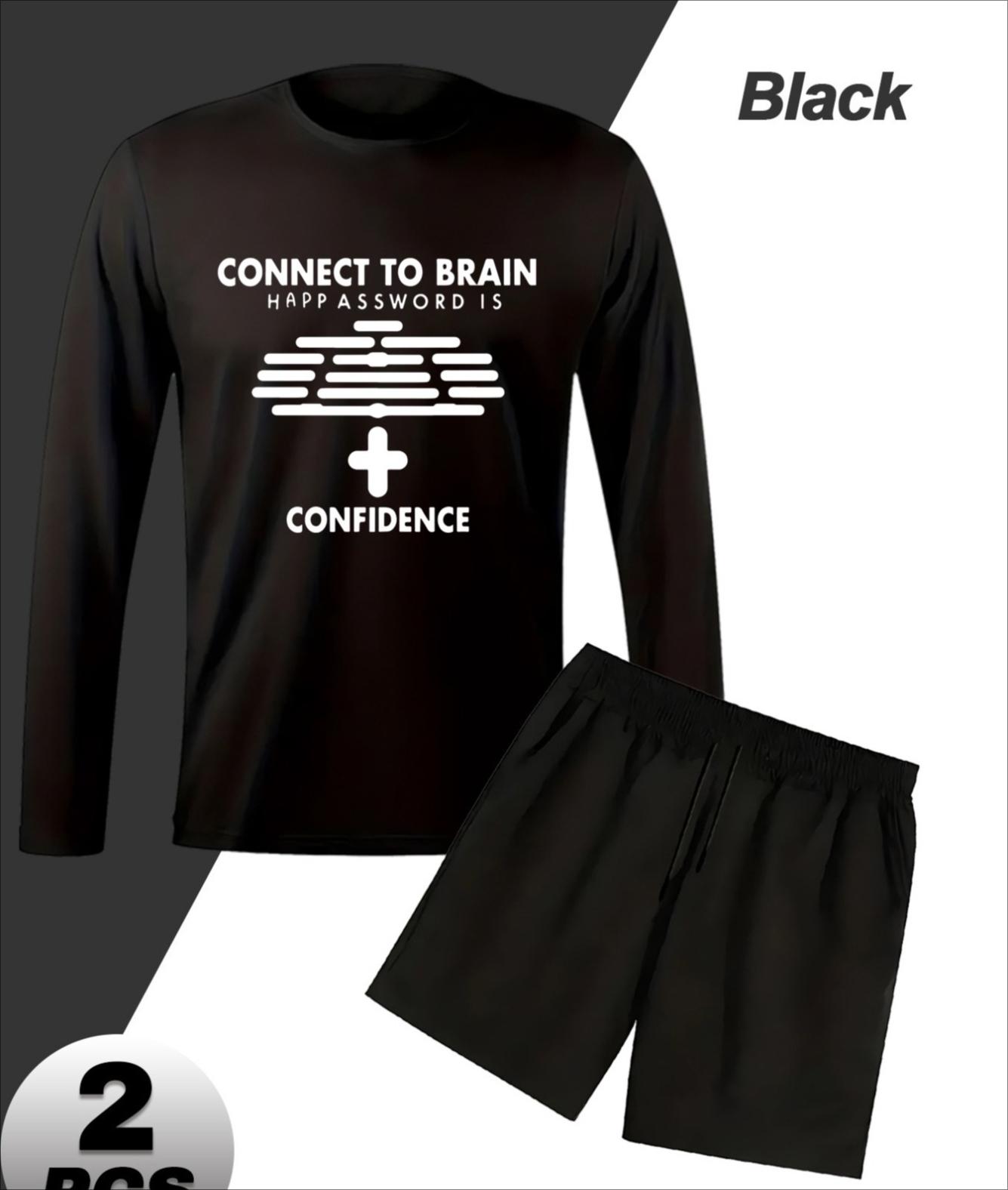 

All-Match Long Sleeve Shorts Outfit, Stylish for Friend Gatherings & Errands L чорний