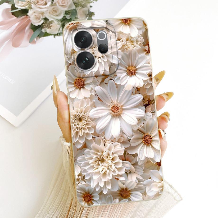 For Vivo V70 Lite V70 FE VivoV70 V2538 v2550 V2548 Phone Case Floral Aesthetic Moon Nigth Bow Pattern Funda Soft Silicone Cover