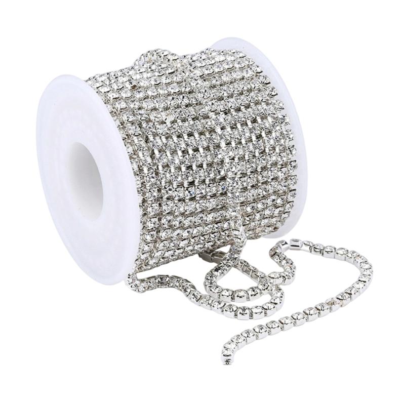 Rhinestones Close Chain Sew On Glass Rhinestones Trim Rhinestones Chain Rhinestones Cup Chain for DIY Craft Decorations