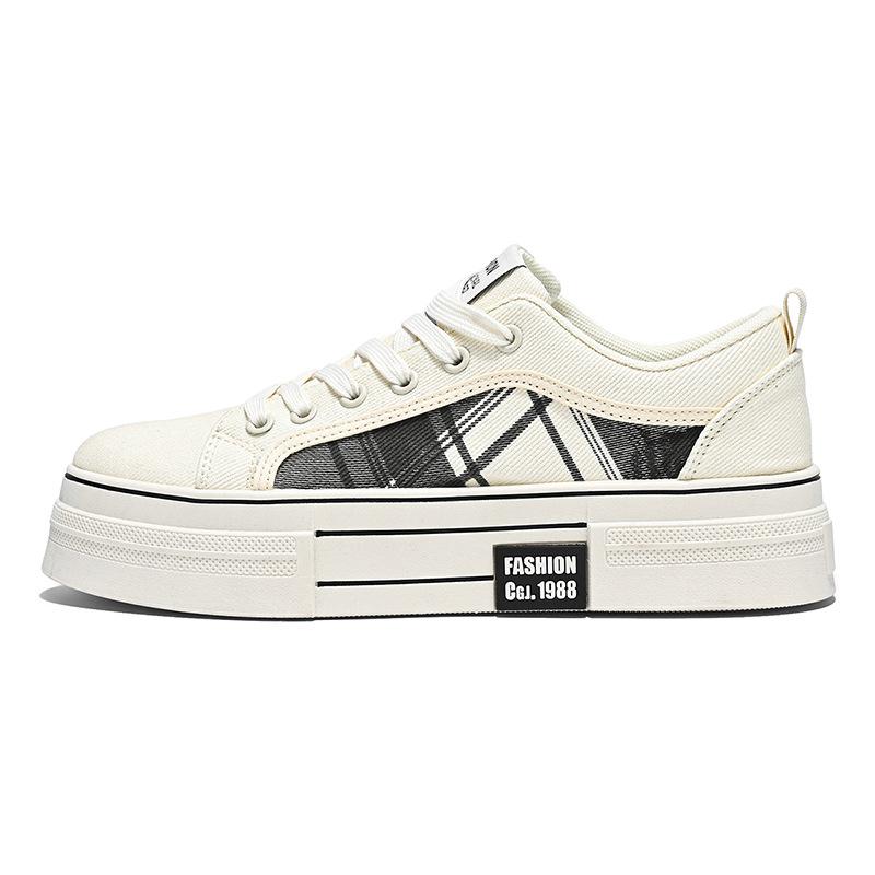 Men's shoes spring new student versatile breathable canvas shoes platform wear-resistant large size sports shoes