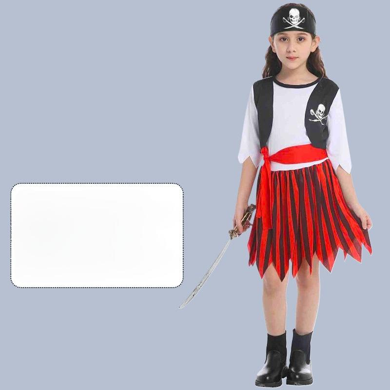 Halloween Cos Costume Children Pirate Clothes Party Costume Caribbean Pirate Captain Jack Dress Up
