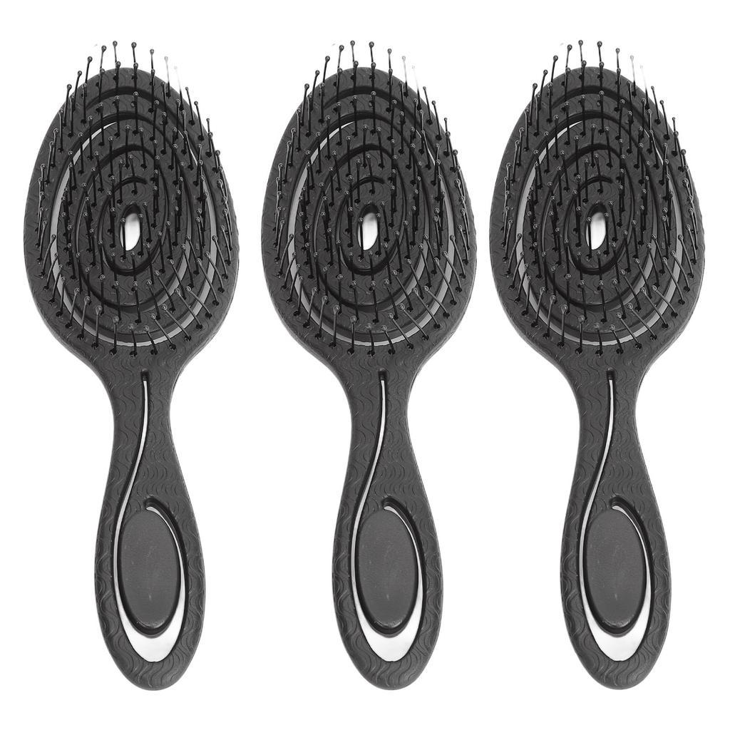 3 Pcs Paddle Hair Brush Hollow Out Painless Hair Detangling Smoothing Comb Anti Static Wet Dry Detangler