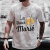 2024 Fashion French Beer Graphic Wedding Tops EVG Team Future Groom Squad T Shirt Male Single Farewell Bachelor Stag Party Tees