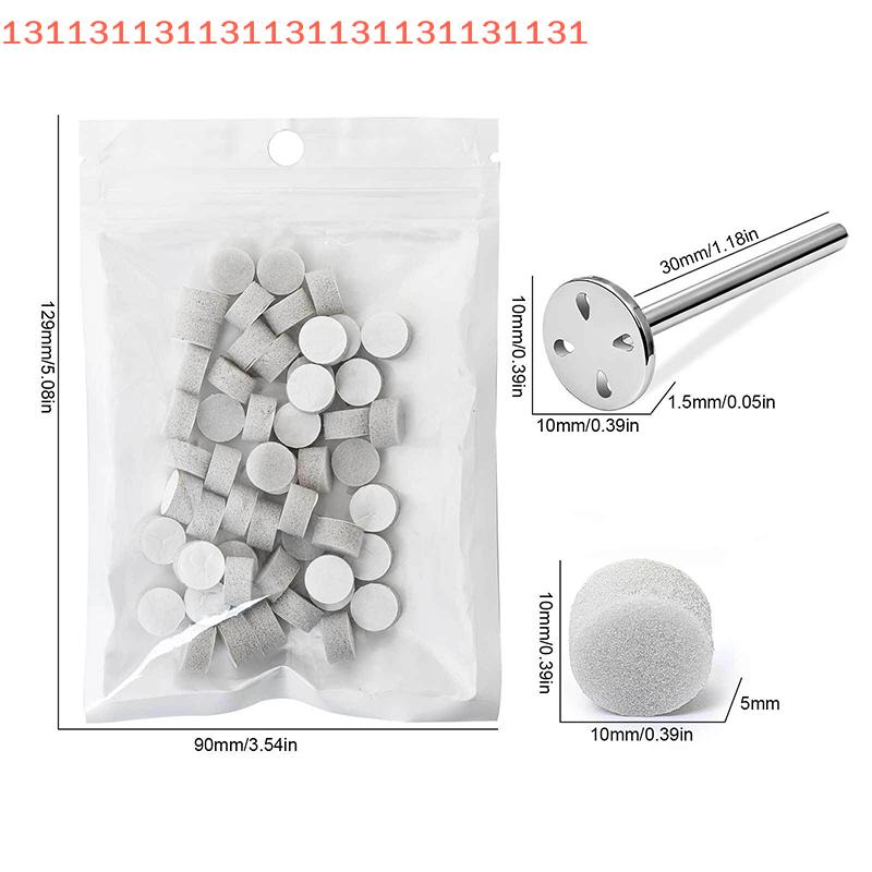 50pcs Stainless Steel Disk for Pedicure Polish 10mm Self-Adhesive Sponge Buffing Pads Replaceable Pedicure Accessory