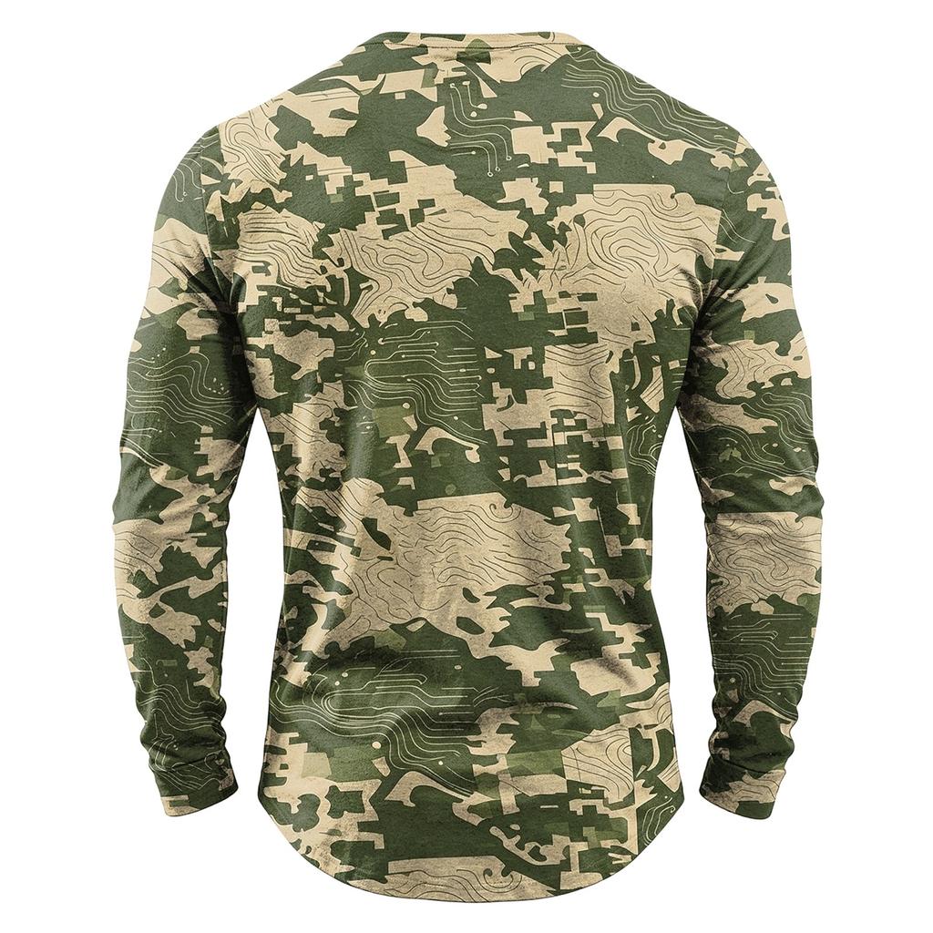 Herren Tarnung Langarmshirt Lässig für den Alltag