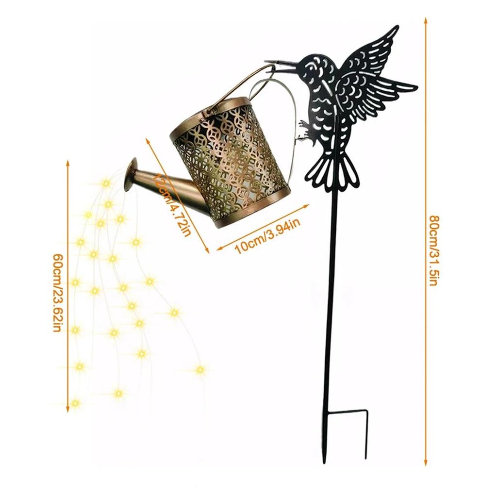 Led Solar Watering Can Light Waterproof Outdoor Walkway Iron Plug Chandelier Street Strip Hanging Lighting Lanscape Patio Lights