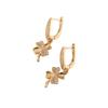 1 Pair Trend Gold Color Leaves Dangle Earrings for Women Cubic Zirconia Jewelry Wedding Party Accessories