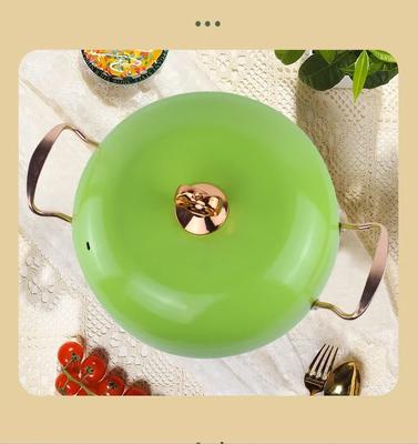 Double Ear Stew Pot,Large Capacity Non-Stick Cooking Pot, 8L, Fine Iron,  Home Health Pot, Apple, New