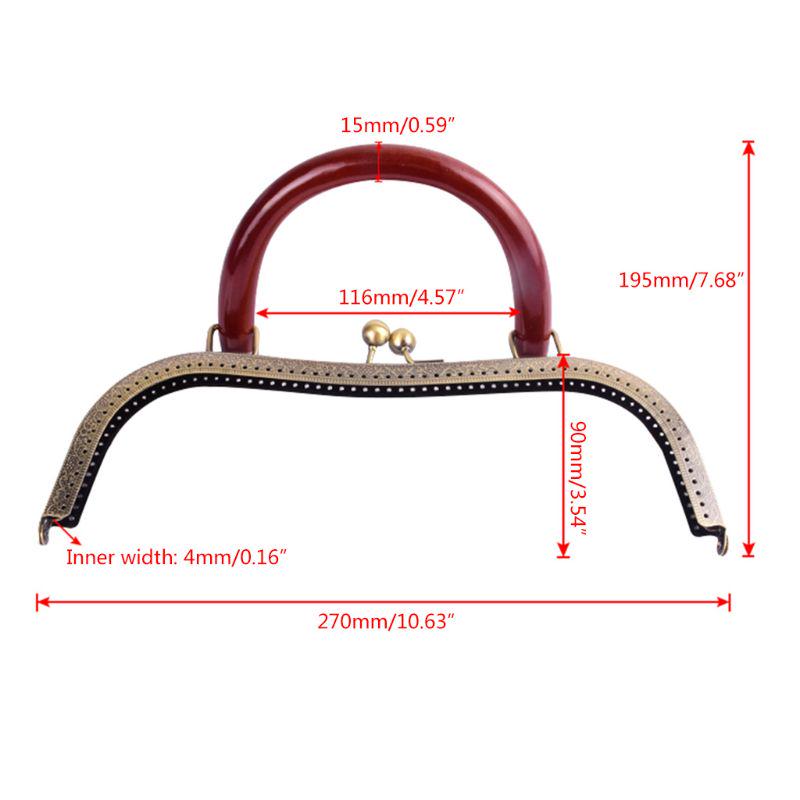 Purse Clasp Frame,10.63 Inch Bag Kiss Clasp Lock,Metal Purse Frame for DIY Craft,Purse Making,Bag Making