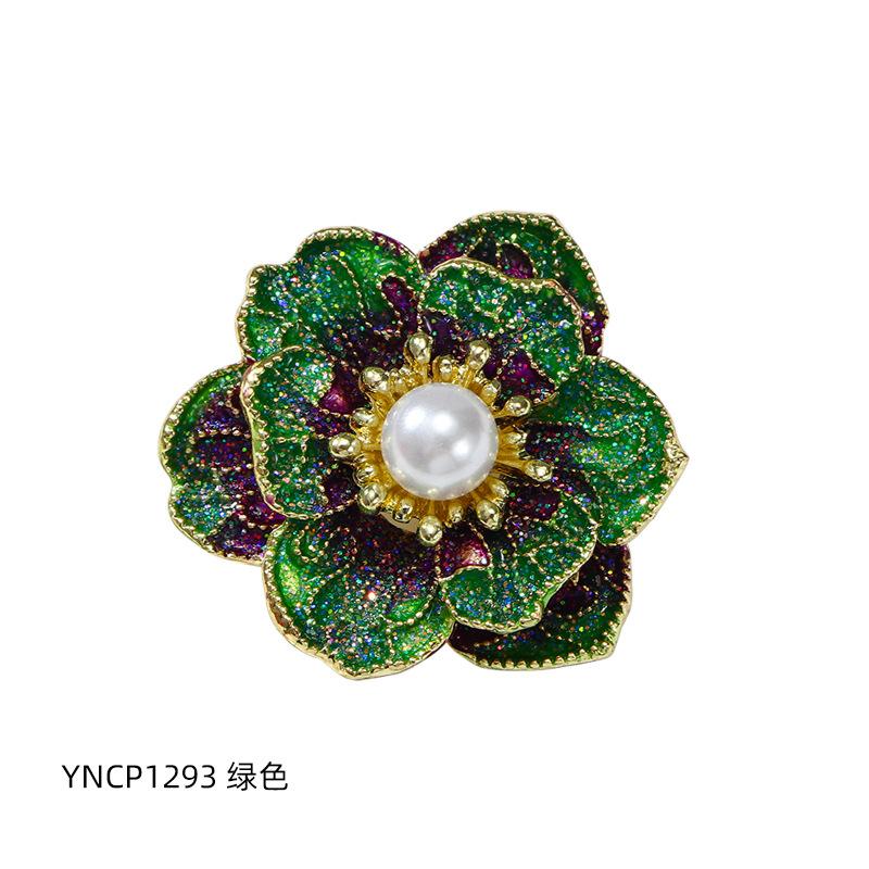 

High-end retro camellia brooch pearl plant flower flower pin brooch women s fashion pin with accessories