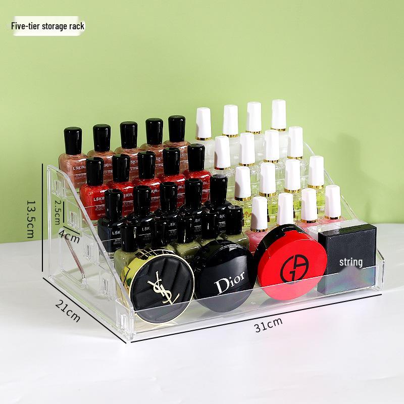 Acrylic Multilayer Nail Polish Display Stand - Transparent Cosmetic Organizer