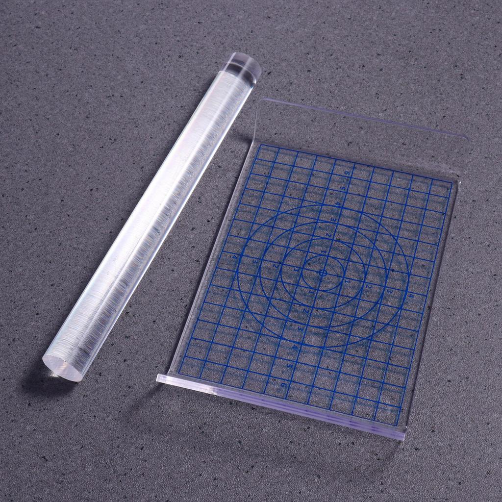 2Pcs Polymer Clay Roller and Acrylic Sheet Board Set U Shape Moulding Tools for Clay Thickness Adjustment Kit Acrylic Rollers