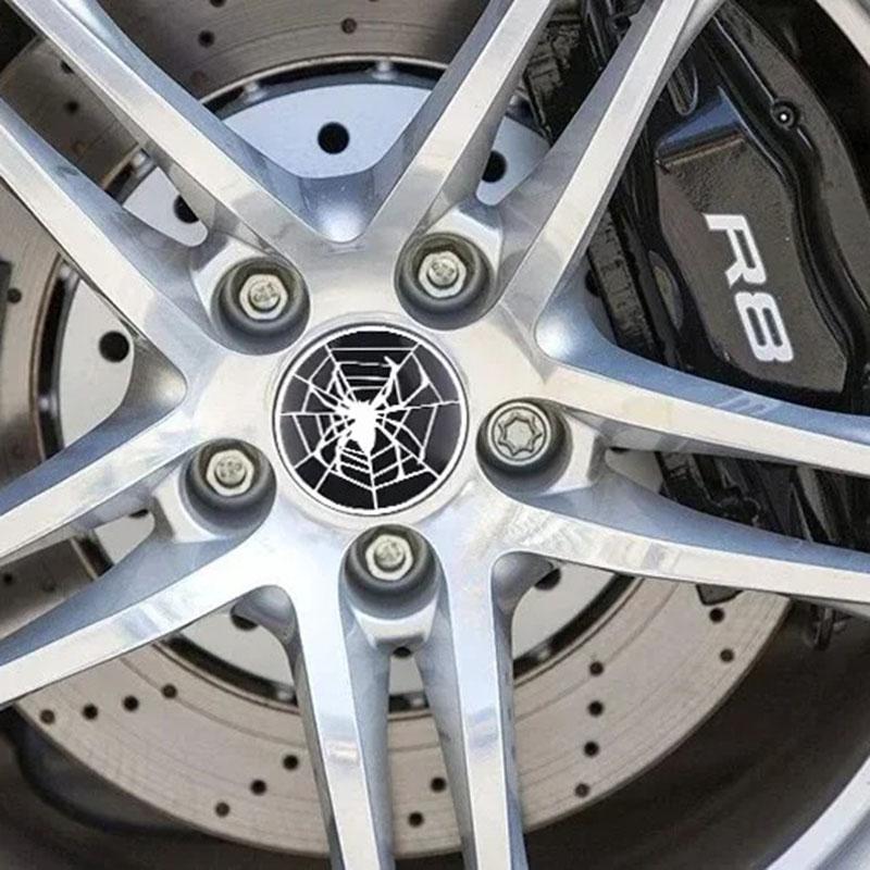 4PCS Universal 56mm 60mm Car Wheel Center Caps Dustproof Decorative Hub Caps For Spider Web Sticker