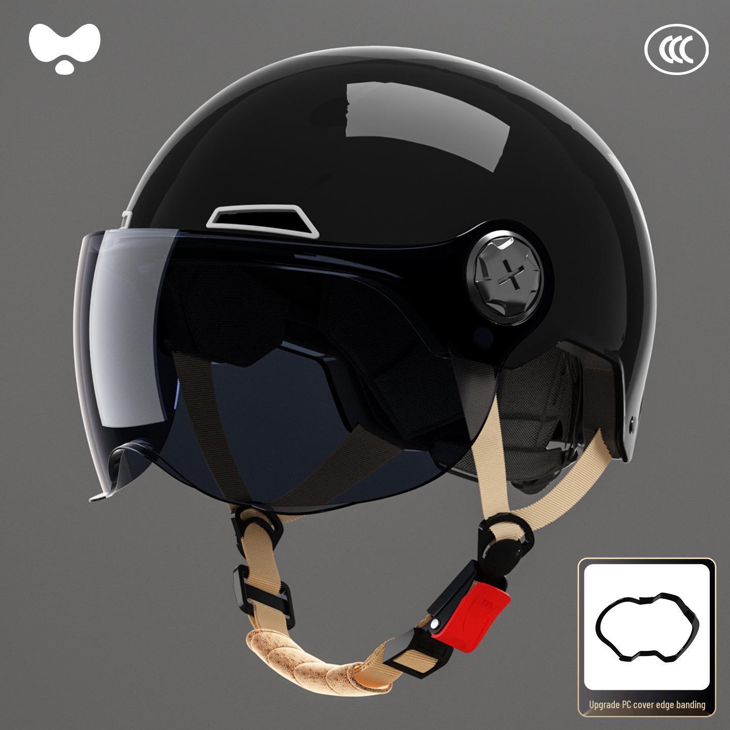 3C Certified Unisex Electric Vehicle Double Visor Motorcycle Helmet, Winter-Ready for Adults One Size